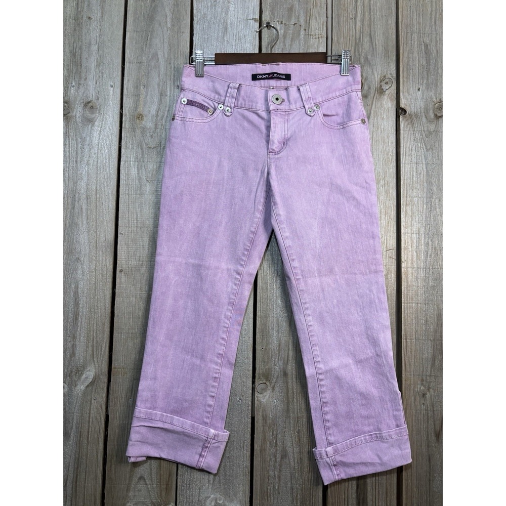 Lavender DKNY Size 5 cropped jeans 💜 pastel purple stretch denim | 23" inseam‎
